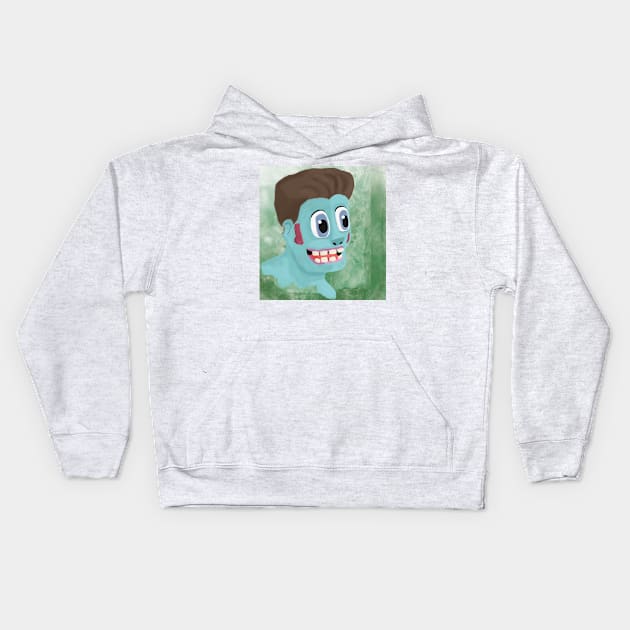 zombie smiling Kids Hoodie by drageklo